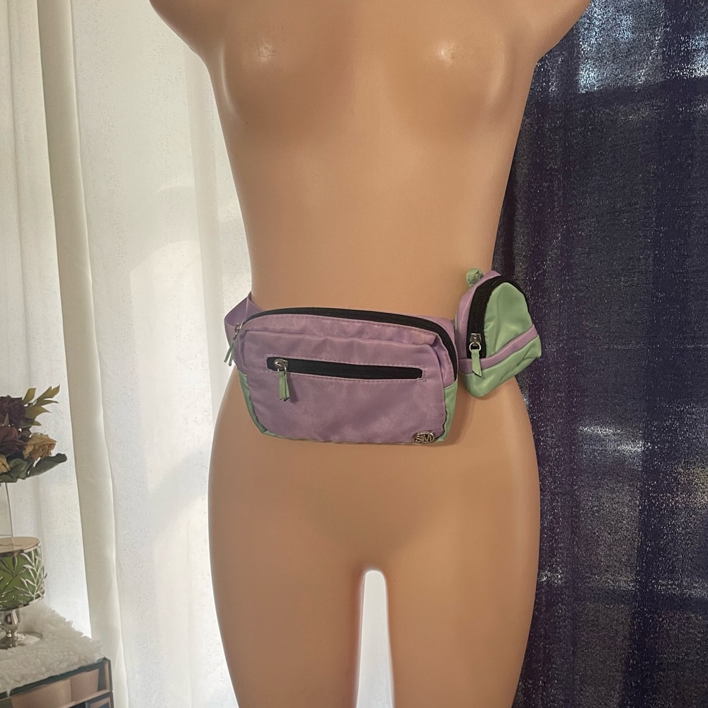 Steve Madden Belt Bag Purple and Green Waist Bag Walking school gym